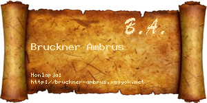 Bruckner Ambrus névjegykártya